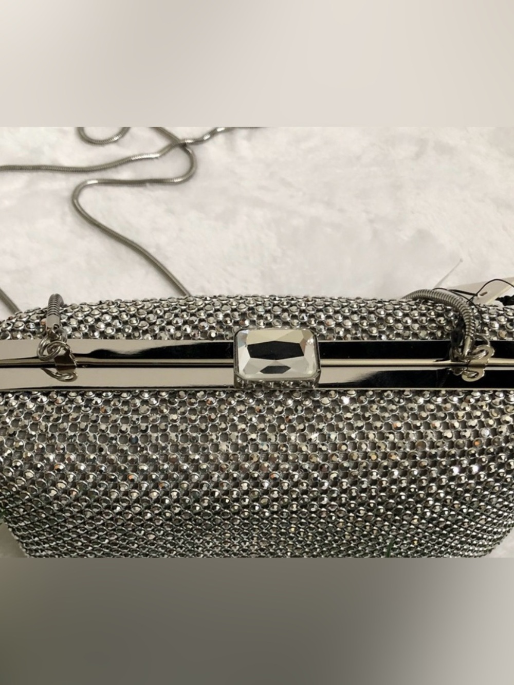EUC Elegant Sondra Roberts black&Silver Jeweled small(6.5x4) evening clutch - Picture 1 of 7